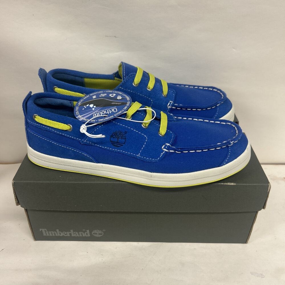 Timberland Earthkeepers CASCO Bay Oxford Junior 4.5m Blue Fluorescent Yellow